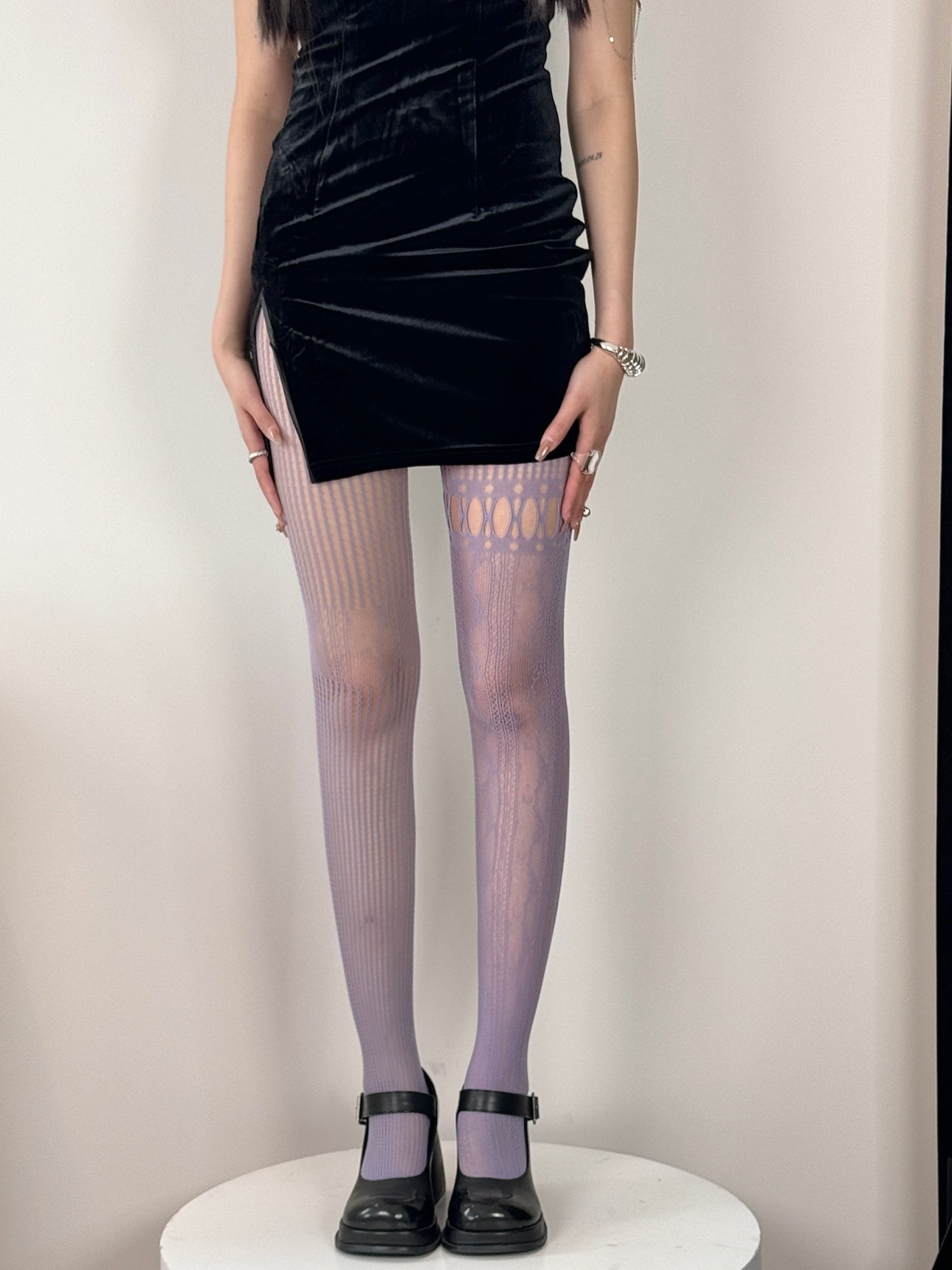 Asymmetric-Lace-Lavender-Fishnet-Tights