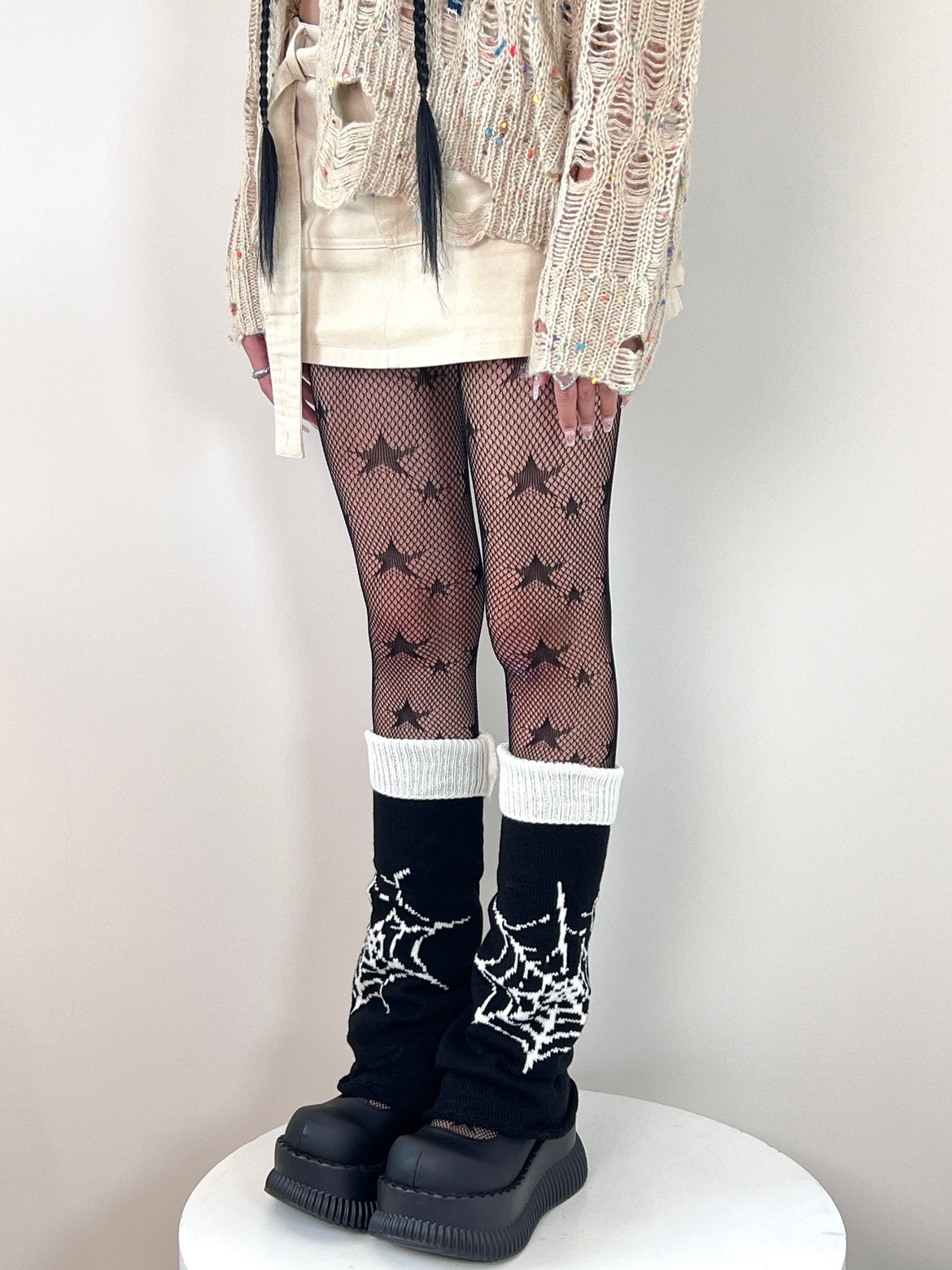 Black Star Fishnet Tights