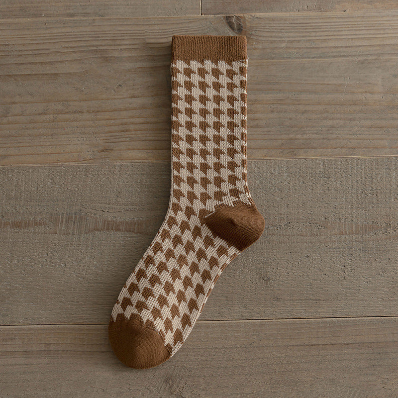 Retro Artistic Geometric Cotton Socks