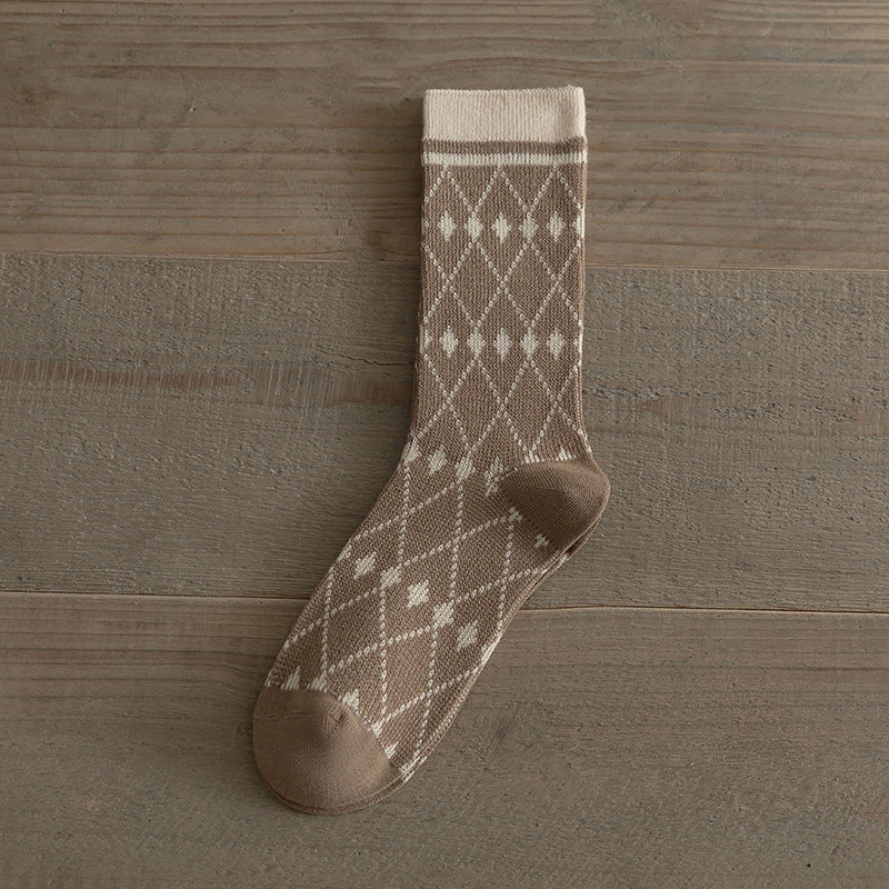 Retro Artistic Geometric Cotton Socks