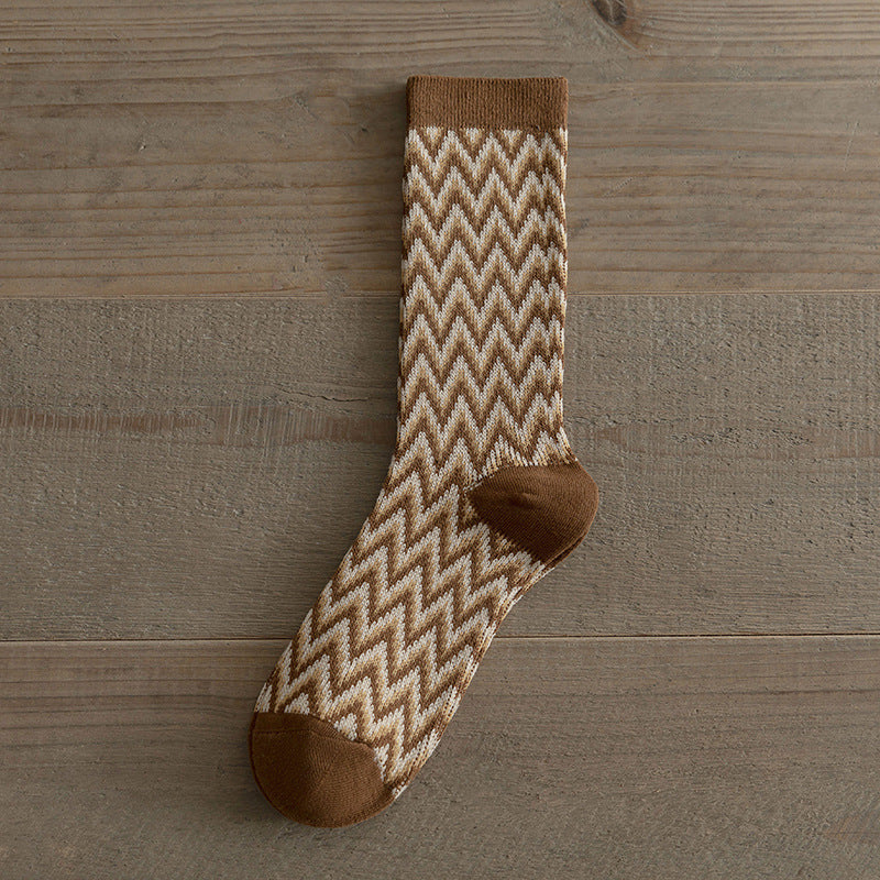 Retro Artistic Geometric Cotton Socks