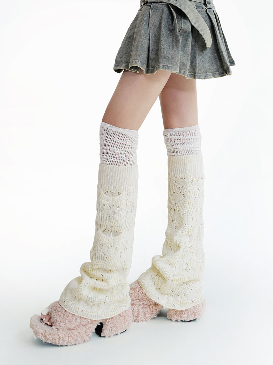 Heart-Lace-White-Leg-Warmer