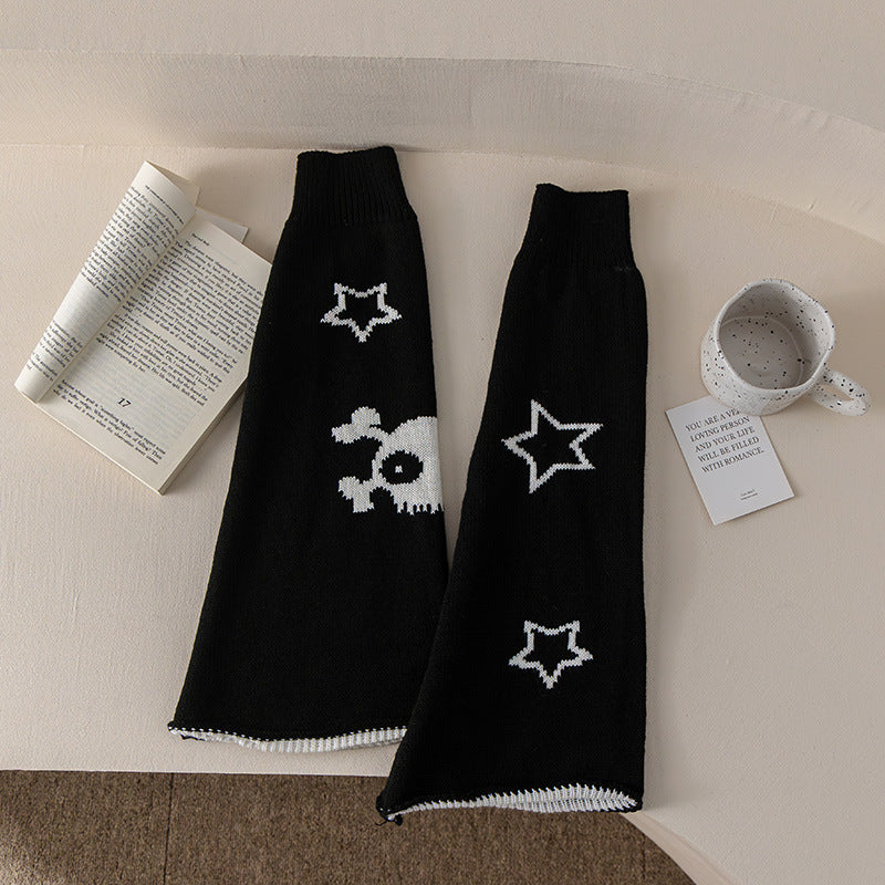 Cobweb and Stars Black Leg Warmers