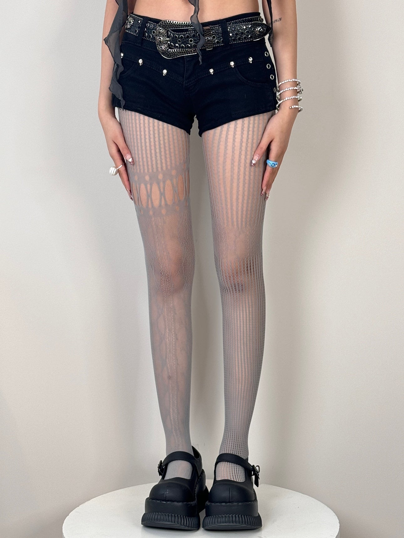 Y2K Lace Cutout Fishnet Stockings