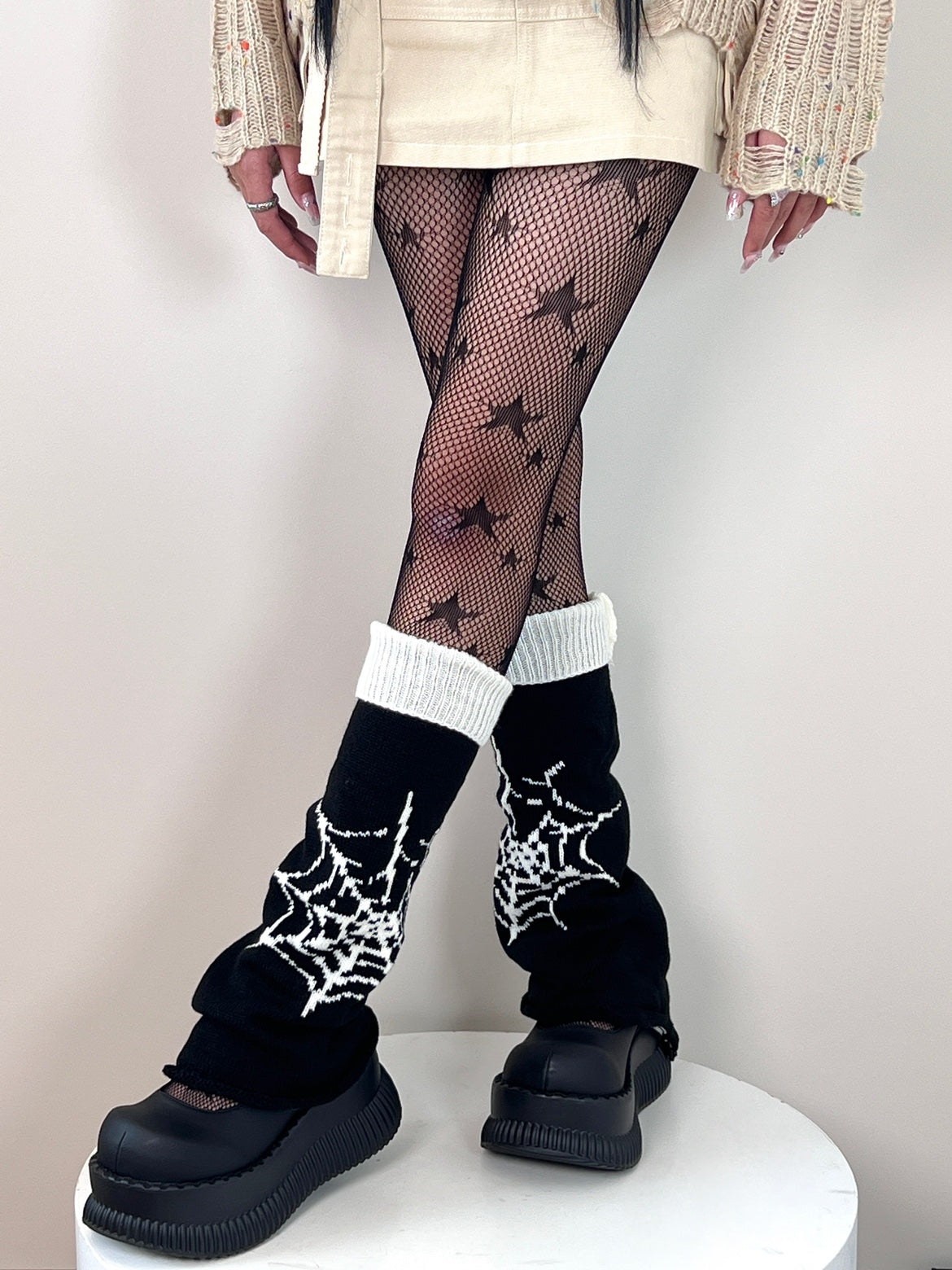 Black Star Fishnet Tights