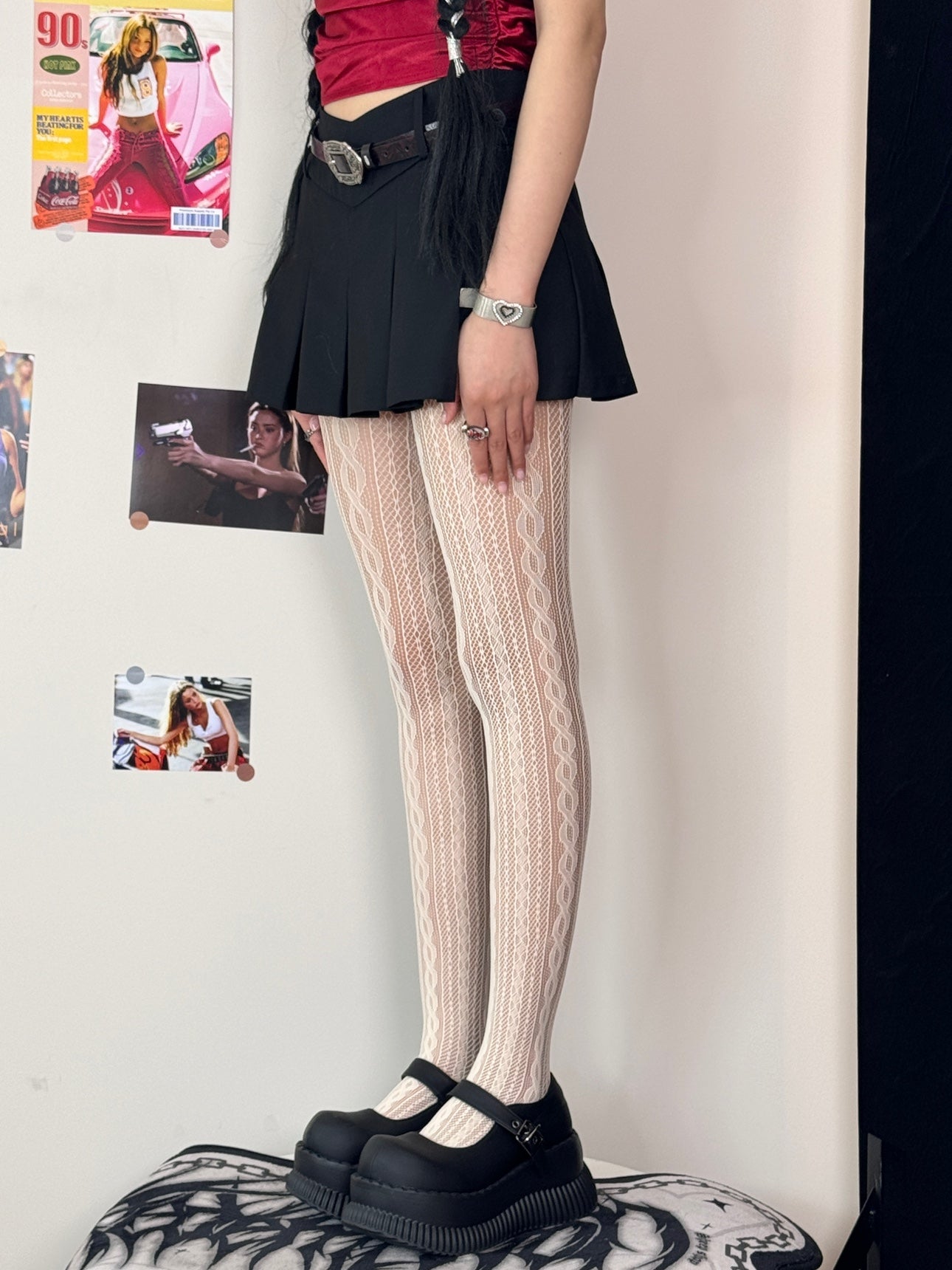 Y2K-Twisted-Fishnet-White-Tights