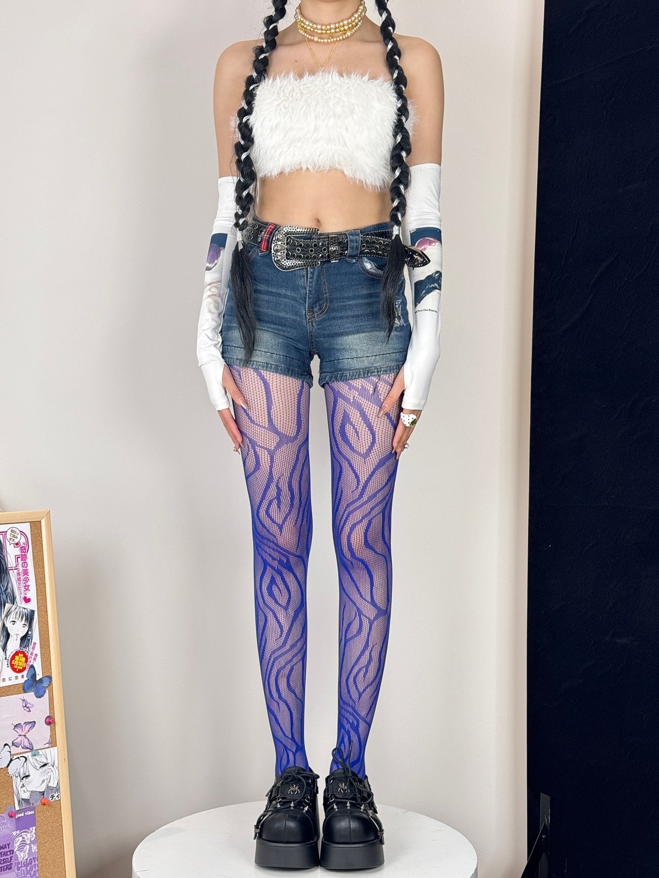 Zebra-Fishnet-Blue-Tights